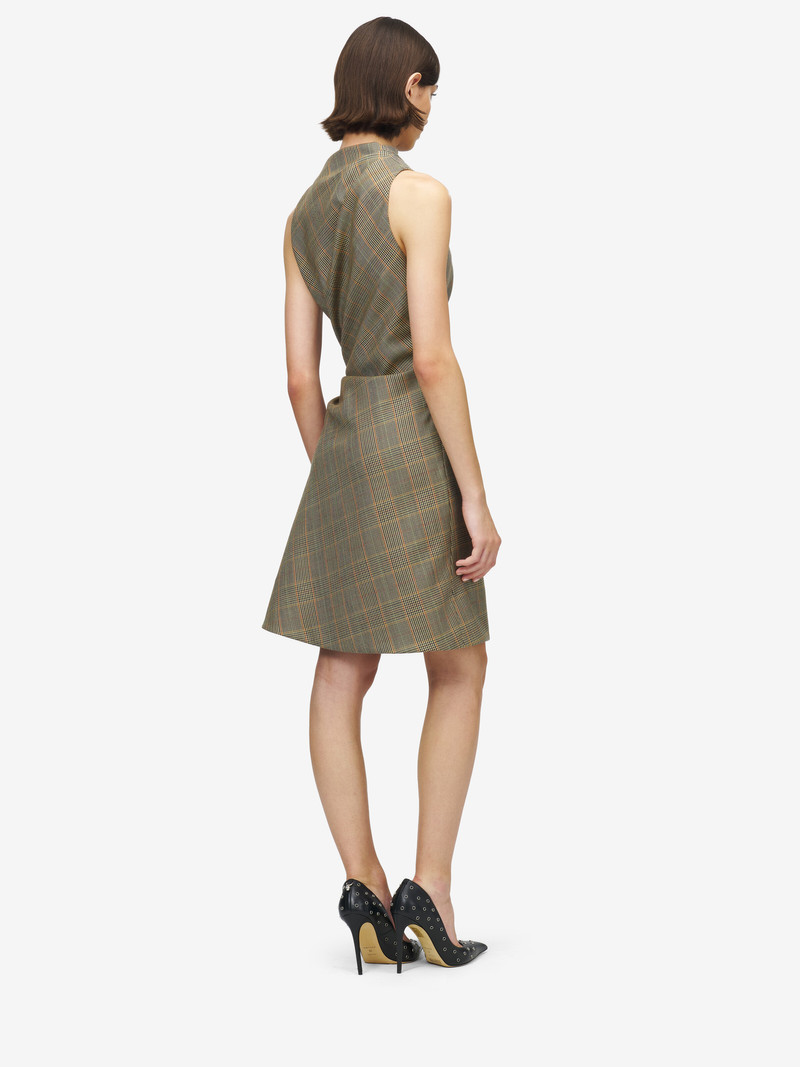 Country Check Asymmetric Mini Dress 4