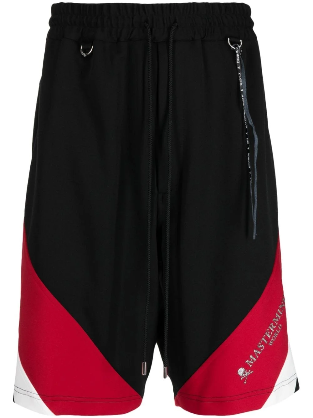 colour-block track shorts - 1