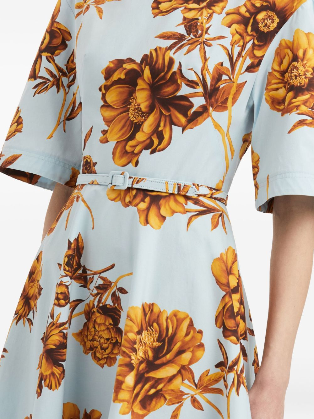 floral-print belted dress - 5