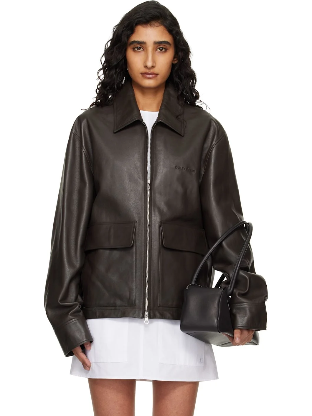 Brown 2-Pocket Leather Jacket - 1