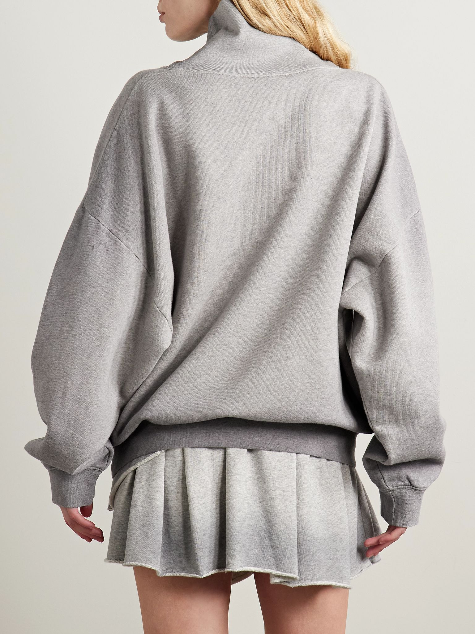 Printed organic cotton-jersey sweatshirt Light gray - 3
