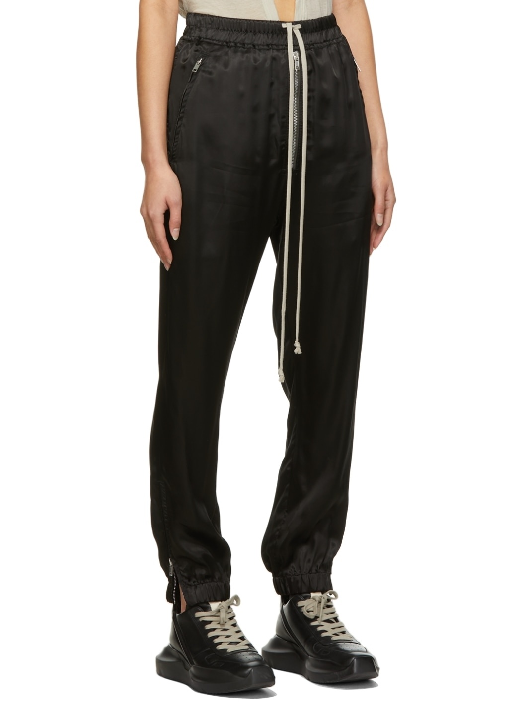 Black Satin Bela Lounge Pants - 2