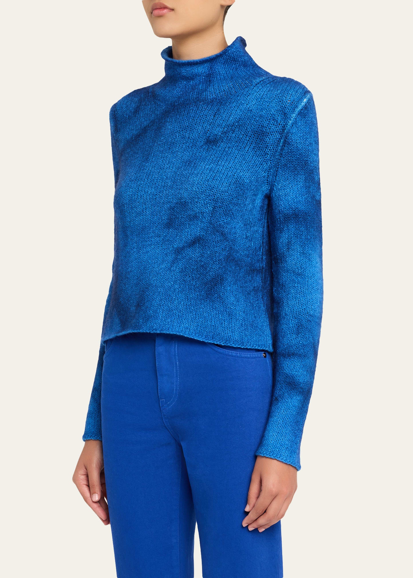 Daina Cropped Cashmere Turtleneck Sweater - 4