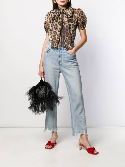 Dolce & Gabbana pussy bow leopard-print organza blouse outlook