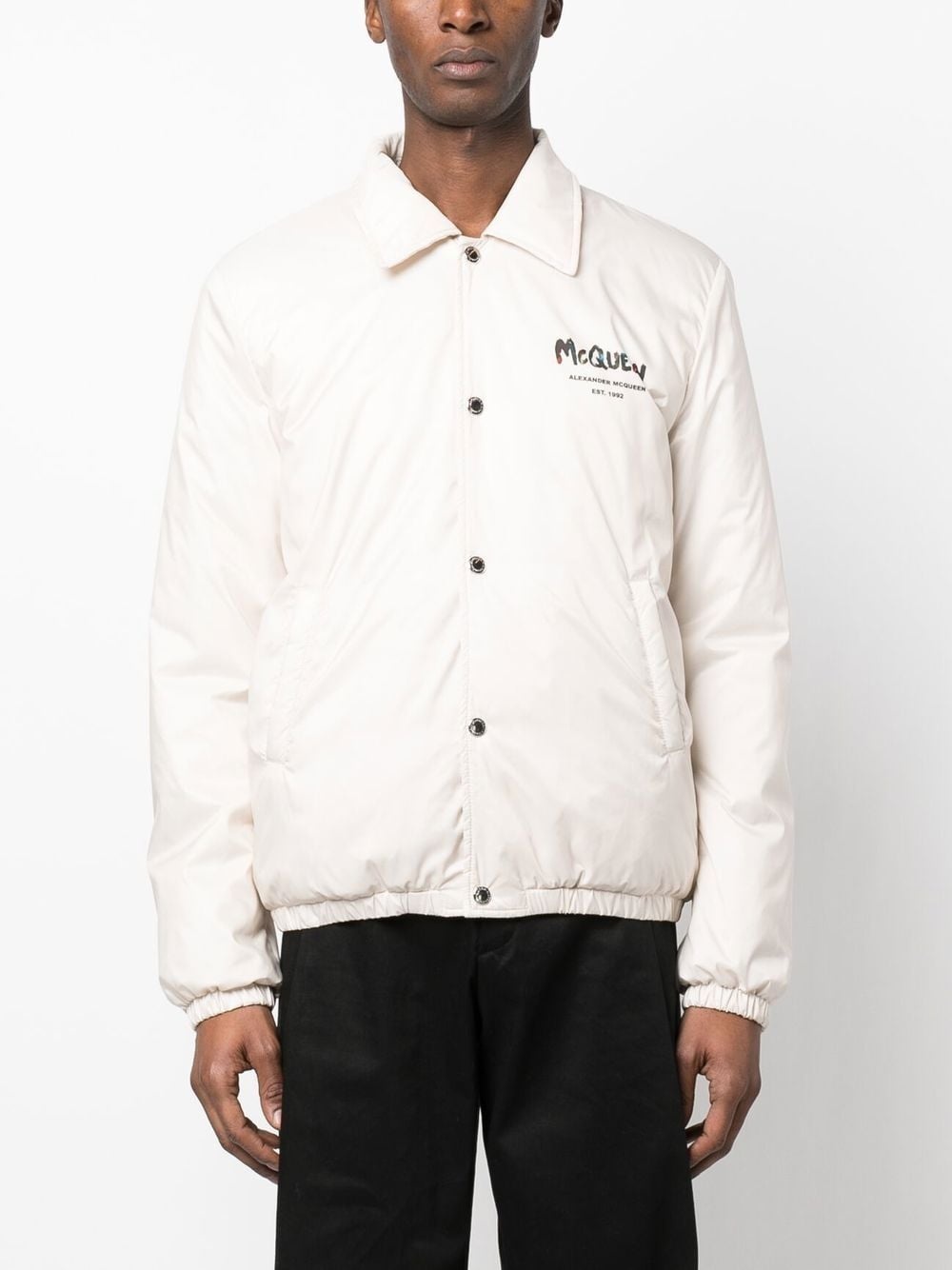 ジャケット Alexander McQueen Jackets White Women's Peak Shoulder Embellished Jacket in White | McQueen US