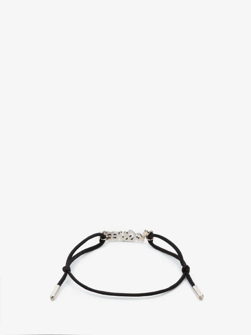 Mcqueen Graffiti Cut-out Friendship Bracelet in Black - 3