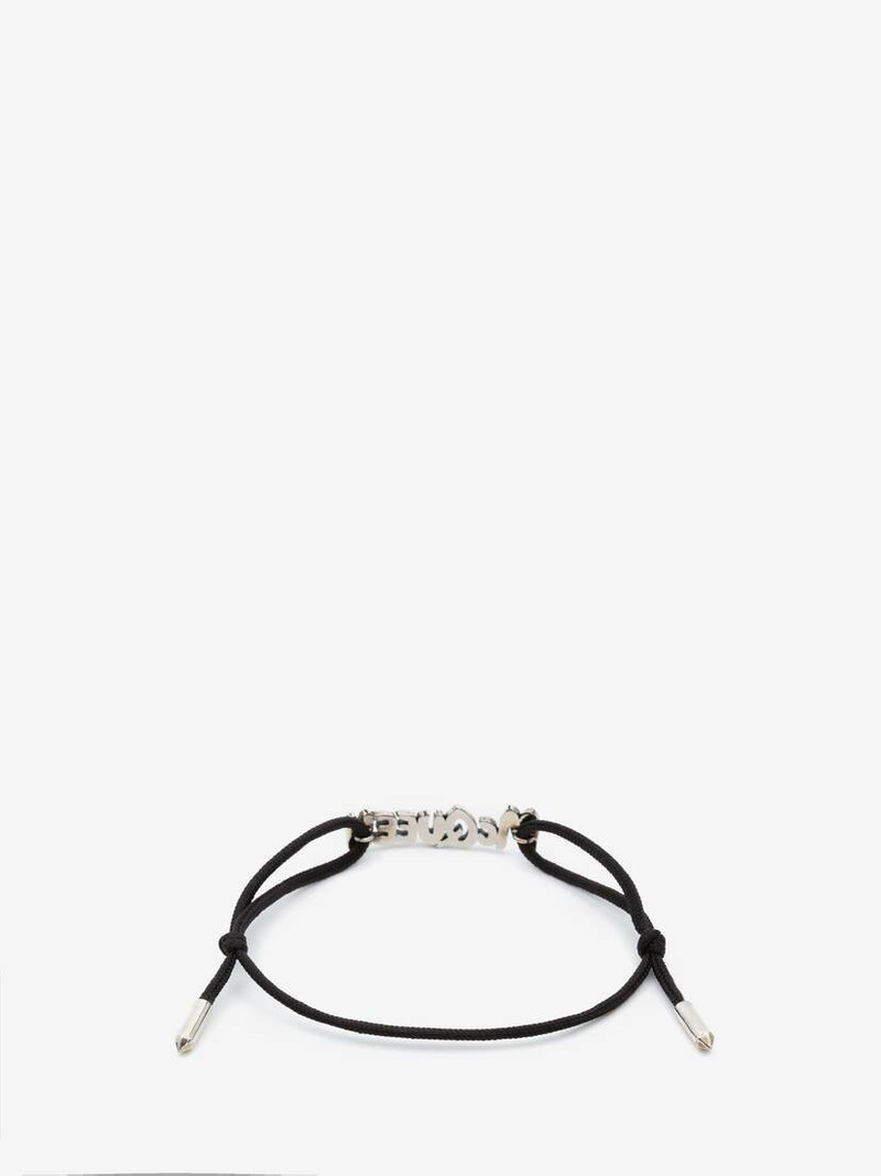 Mcqueen Graffiti Cut-out Friendship Bracelet in Black 3