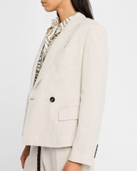 Brunello Cucinelli Metallic Canvas Linen Double-Breasted