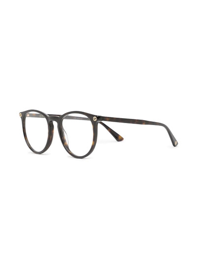 GUCCI tortoiseshell round-frame glasses outlook