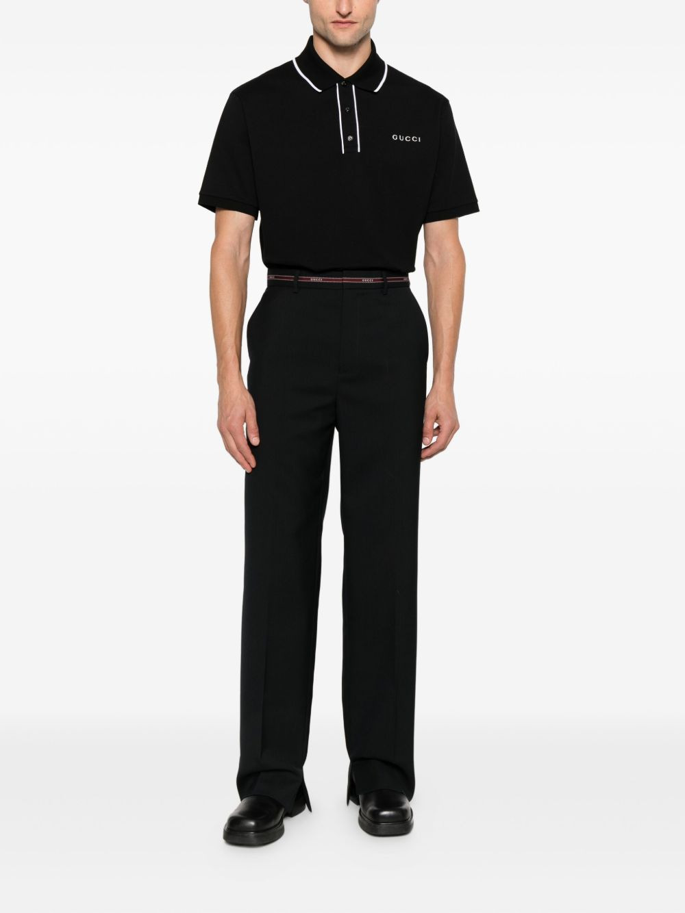selvedge-detail wool trousers - 2