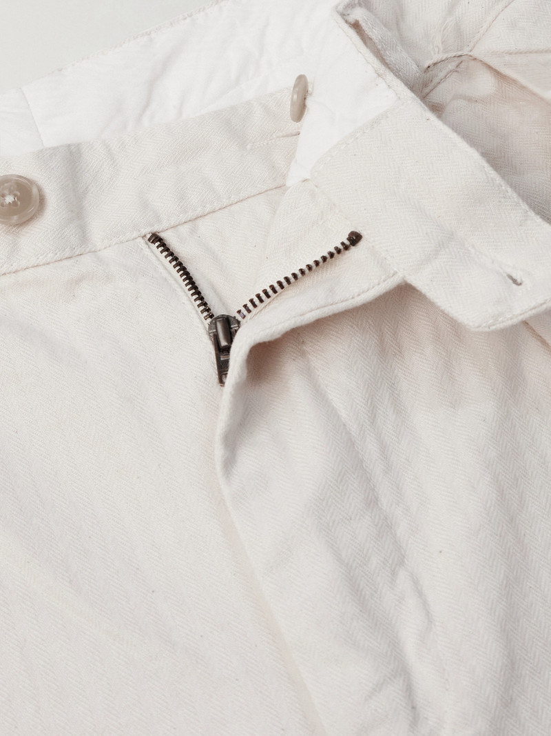 Trunk Straight-Leg Pleated Cotton Woven Trousers 6