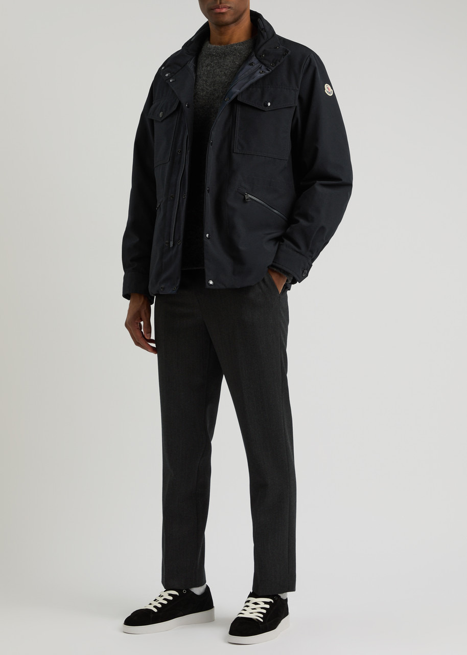 Moncler Men's Promontoire Reversible Woven Navy Shell Jacket - 4