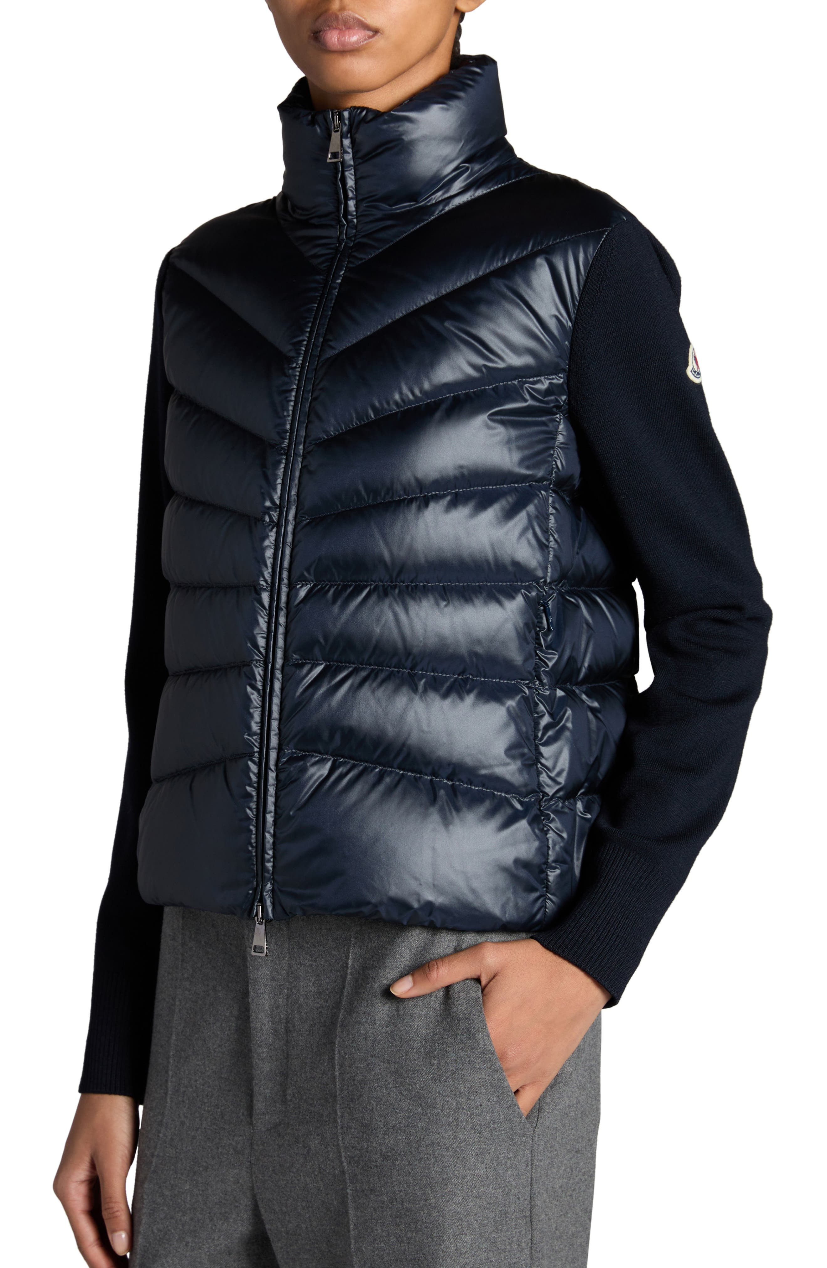 Quilted Down & Wool Knit Cardigan - 5