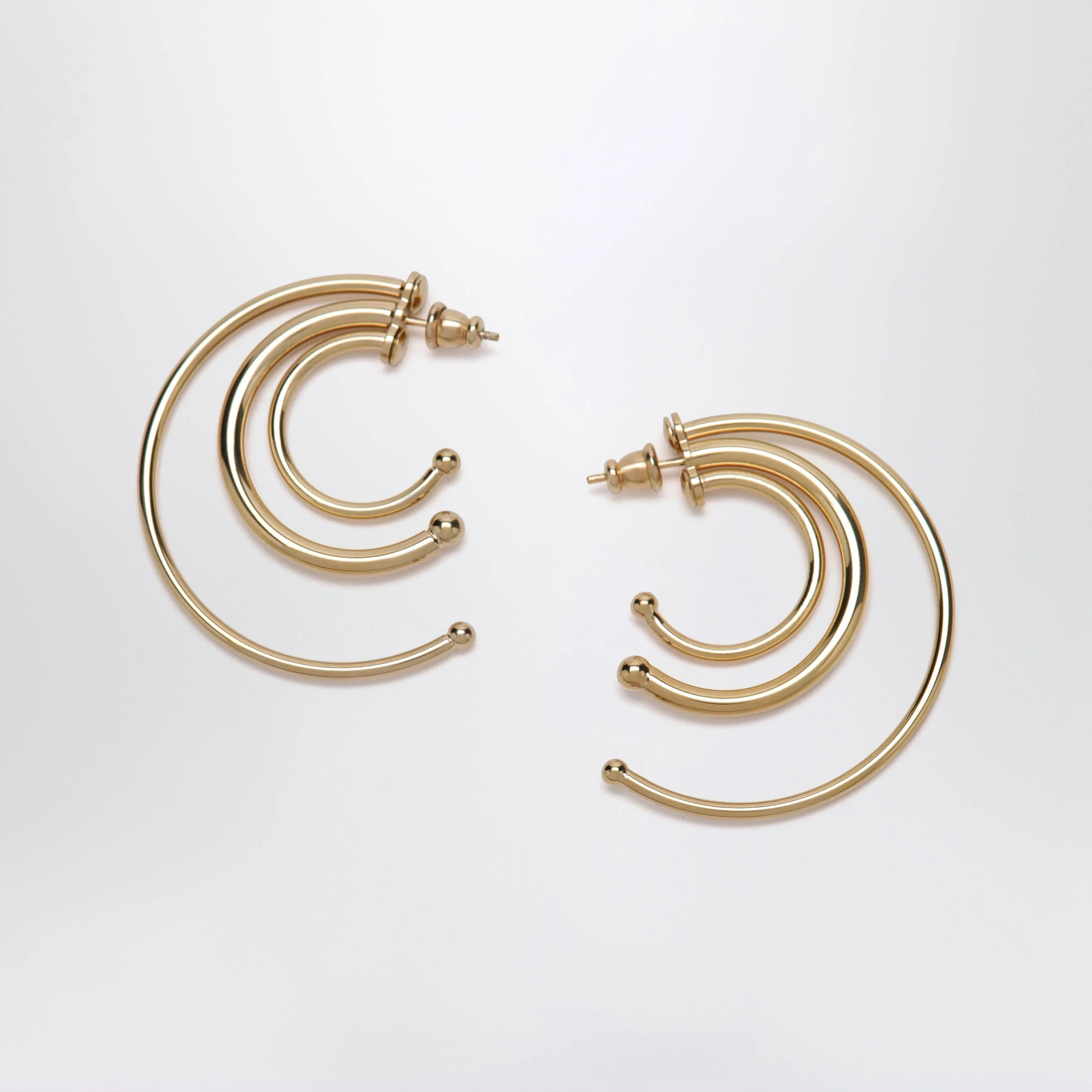 Gold-tone multi-hoop earrings - 1