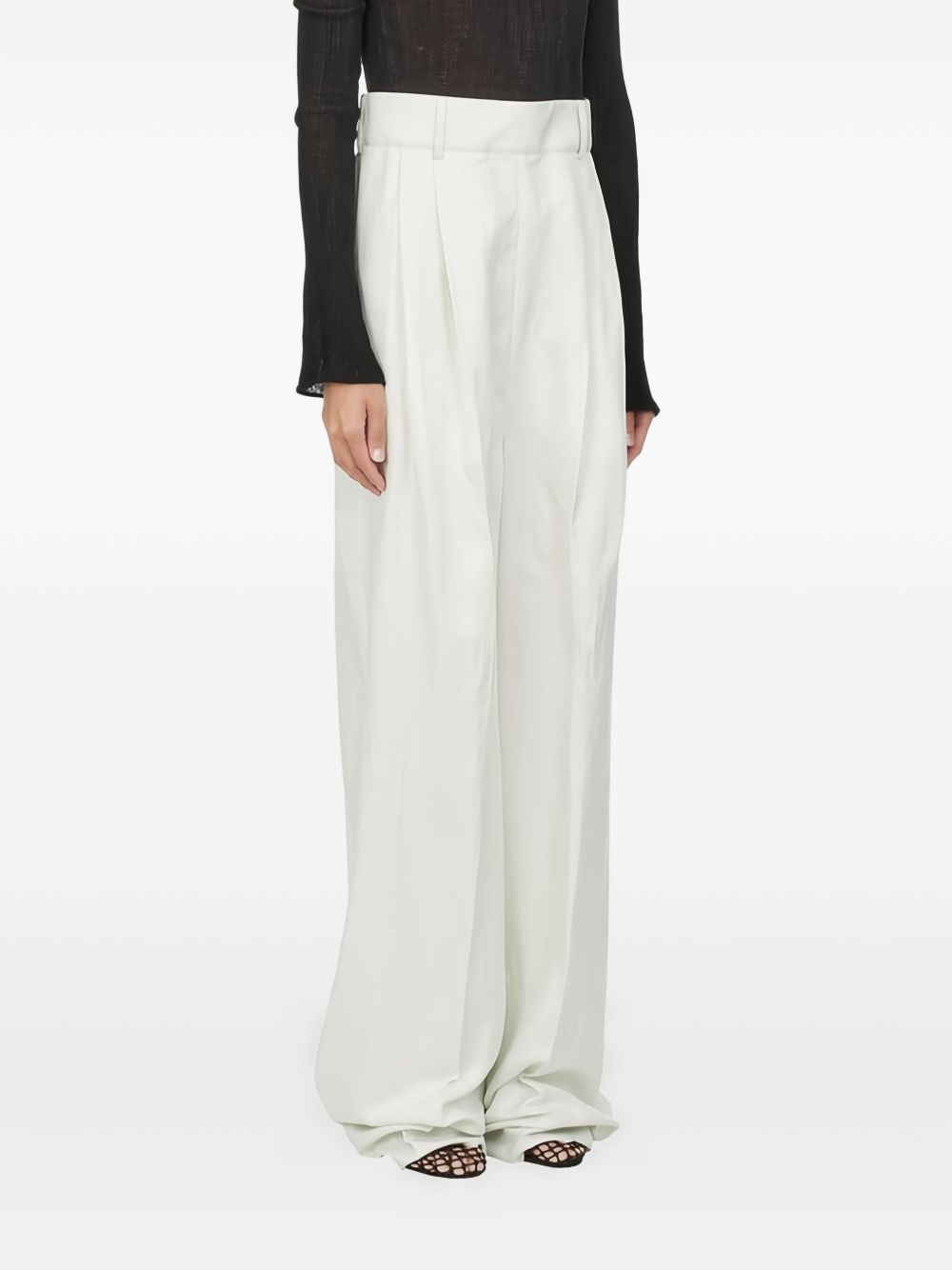pleated high-waisted trousers - 2
