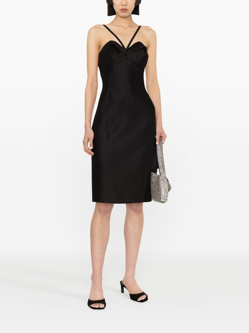 halterneck bustier midi dress - 2