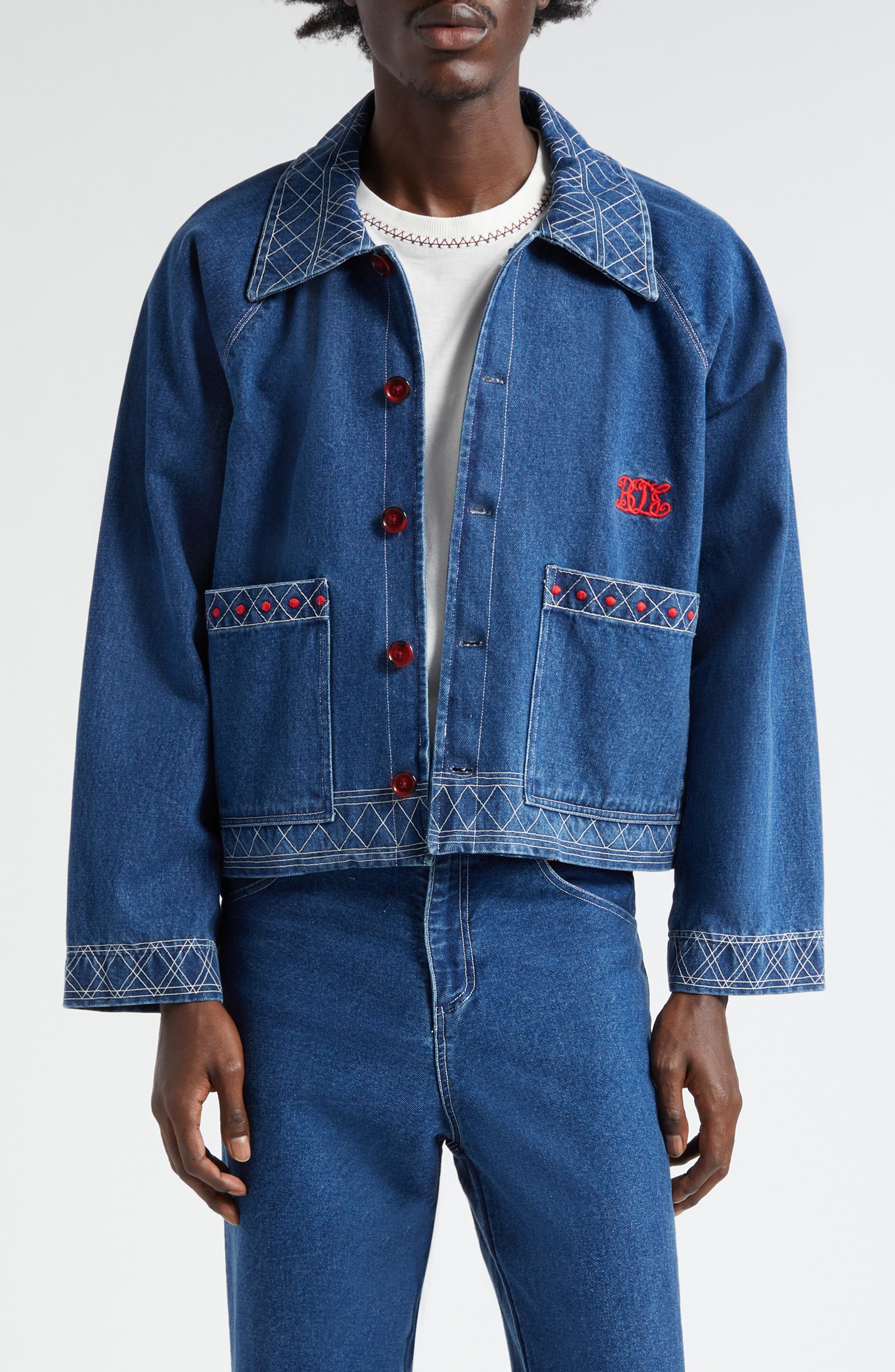 Embroidered Denim Jacket - 1