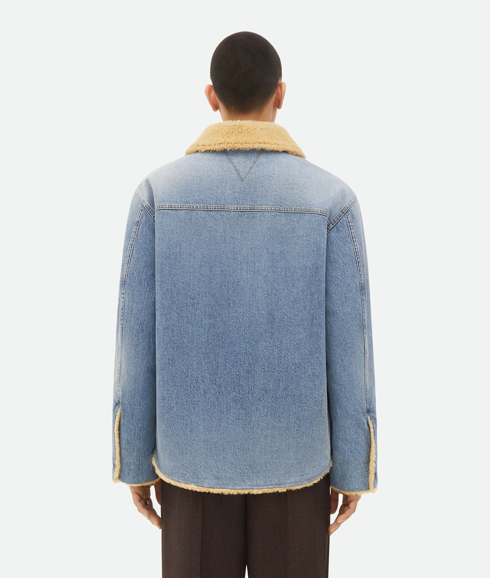 Shearling And Denim Jacket - 3
