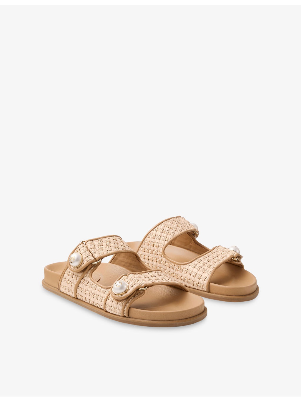 Fayence Raffia Flat Sandals - 3