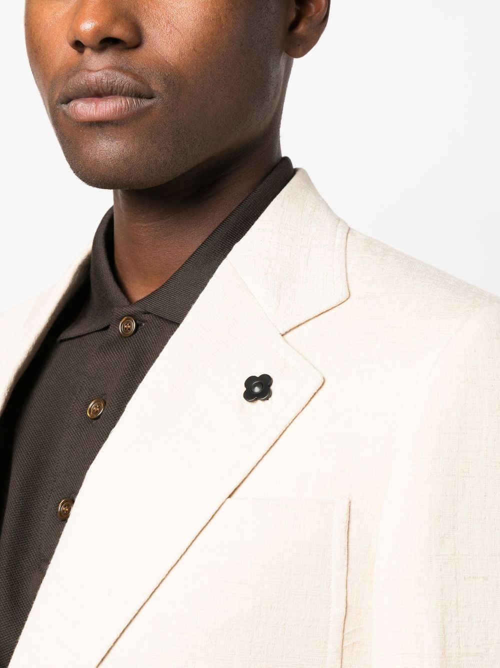 single-breasted cotton-blend blazer - 5