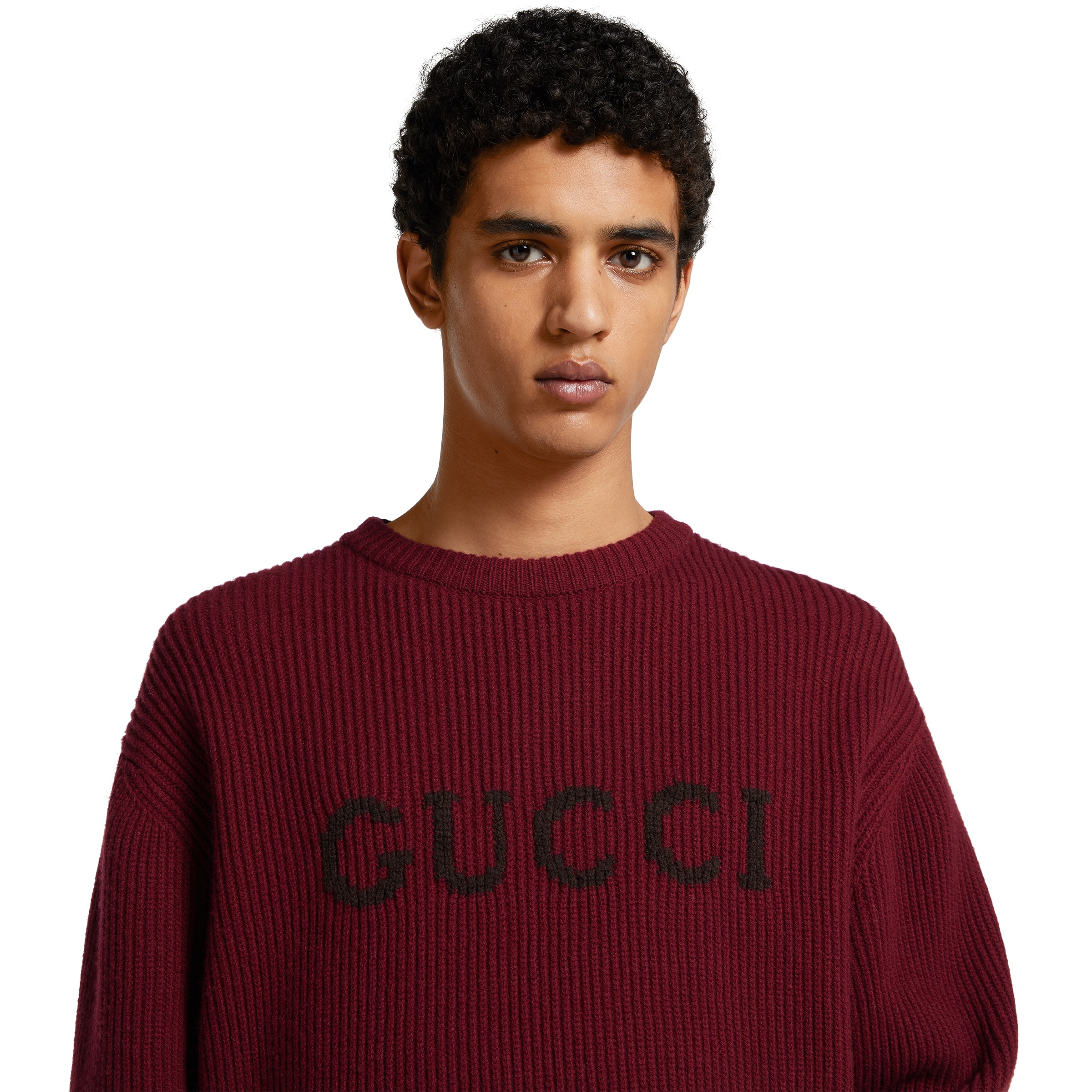 Wool cashmere rib knit sweater - 5