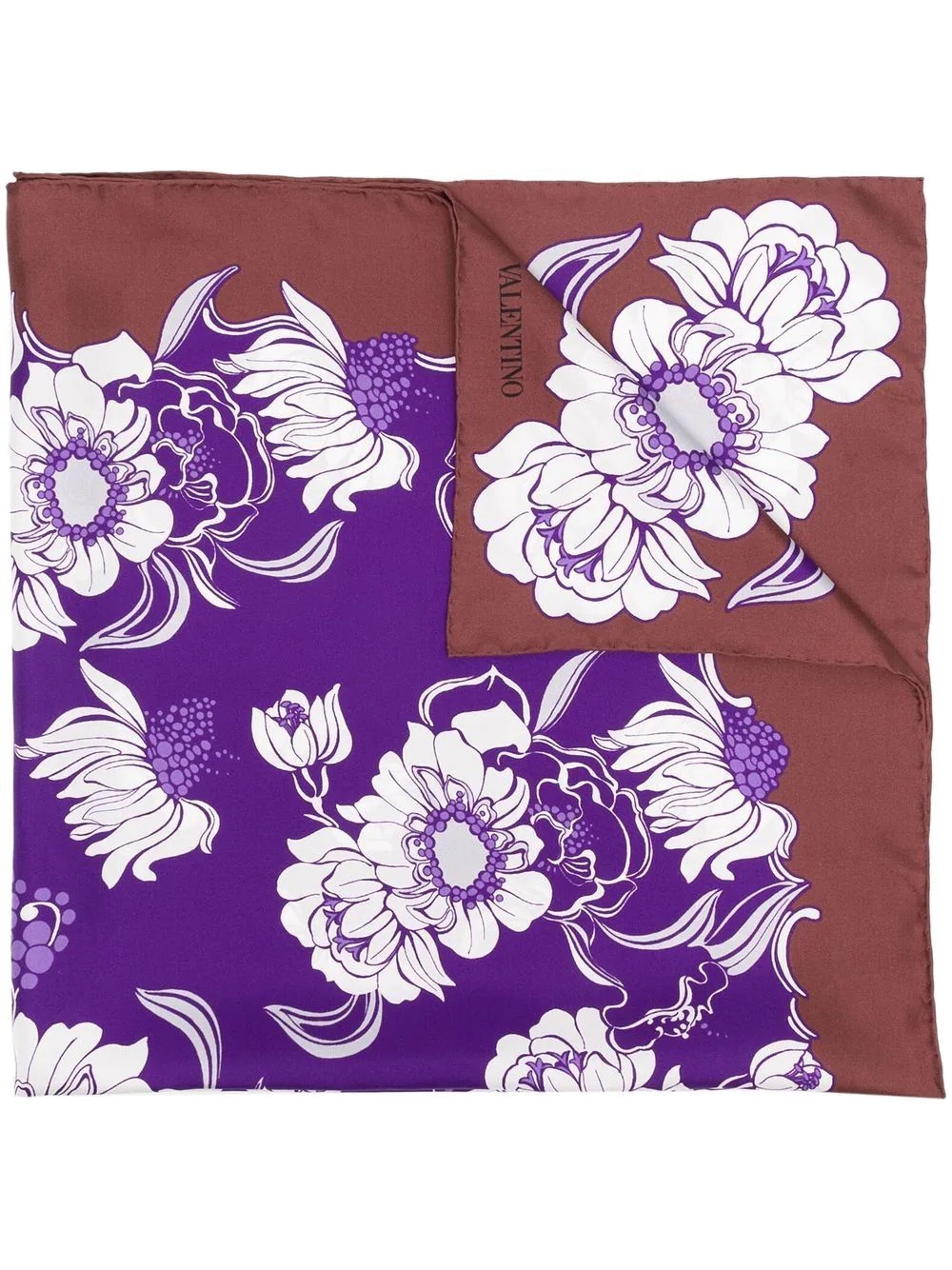 floral-print silk scarf - 1