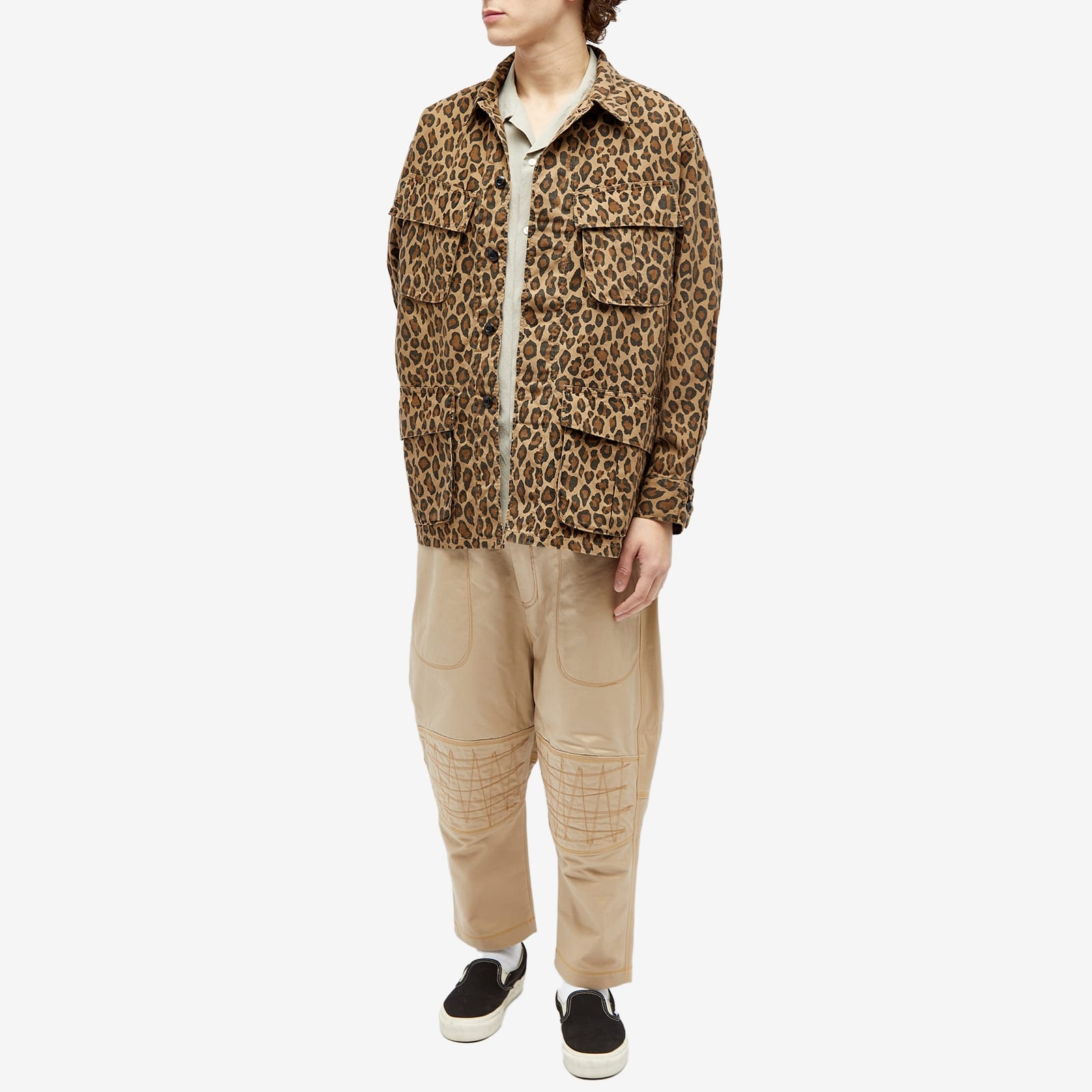 Logo-Embroidered Leopard-Print Fleece Jacket