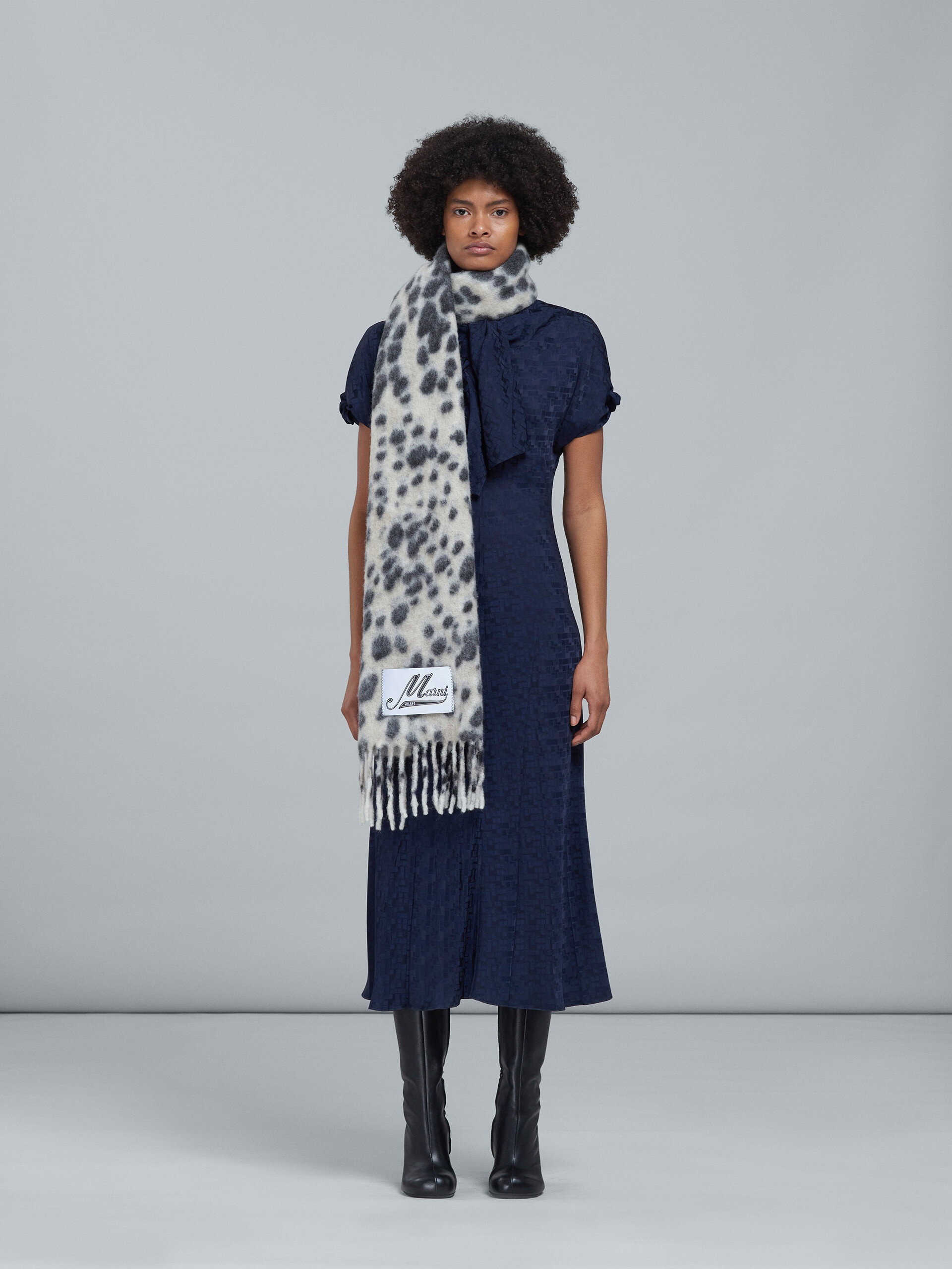 WHITE POP DOTS PRINT SCARF - 2