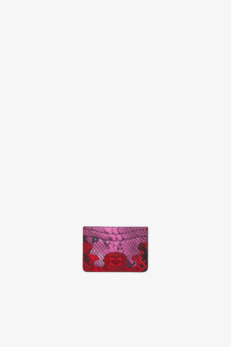 BOU CARD HOLDER IN PINK SNAKE 1