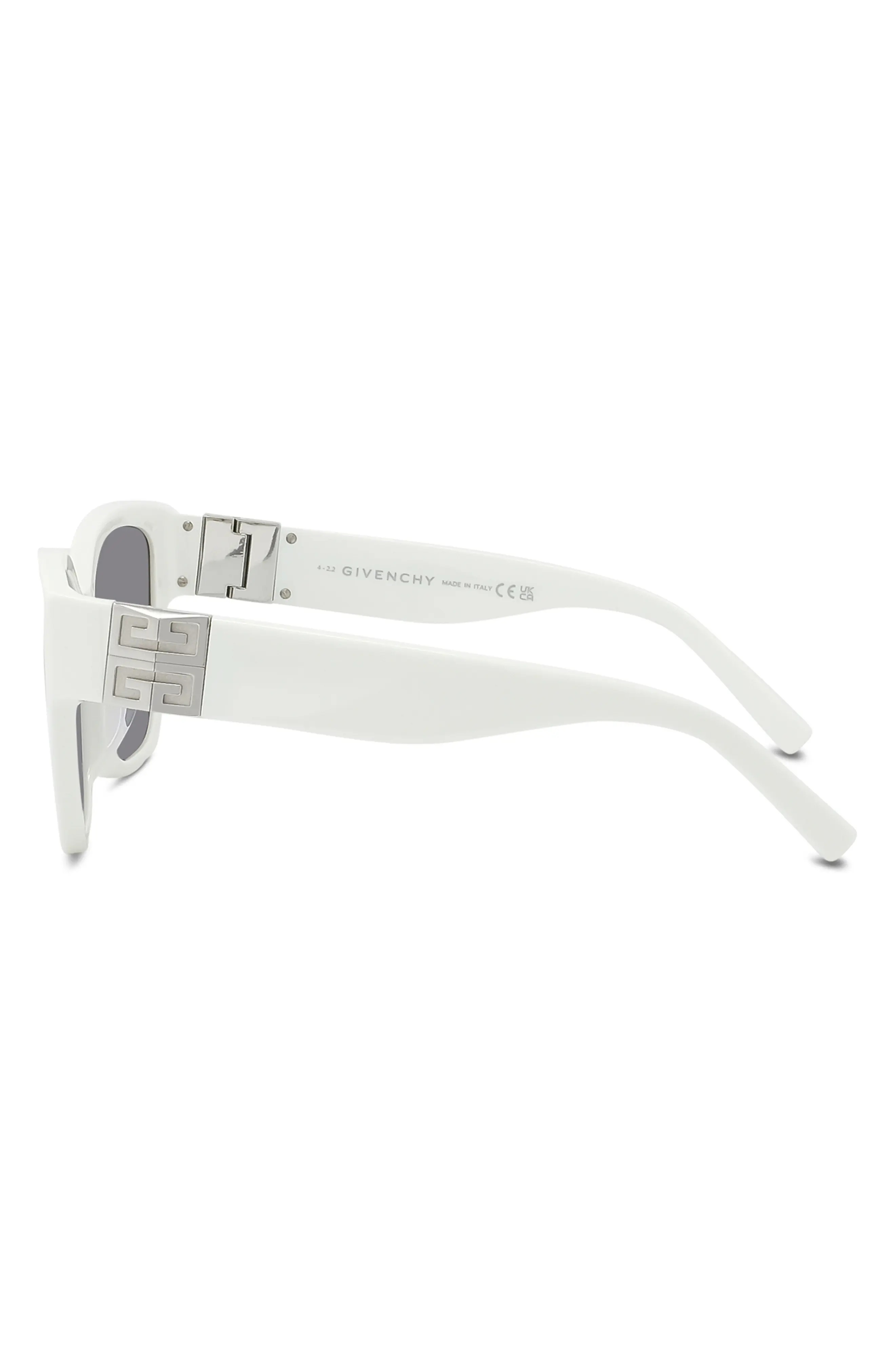 4G 56mm Square Sunglasses in Ivory /Smoke Mirror - 3