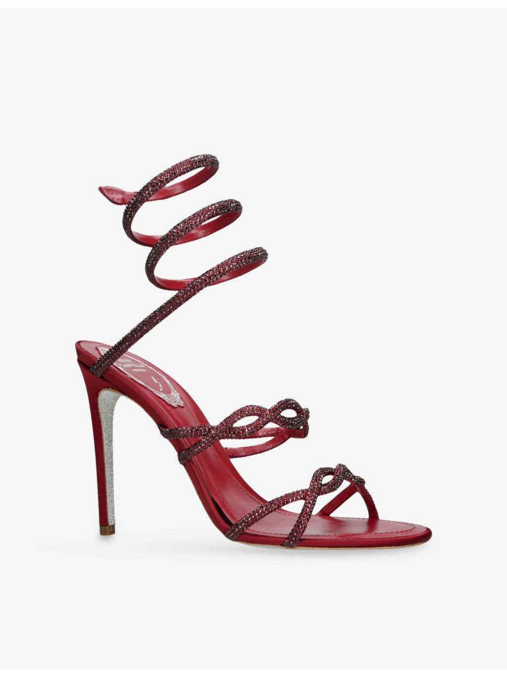 Cleo Twist 105 Crystal-Embellished Leather Heeled Sandals - 3