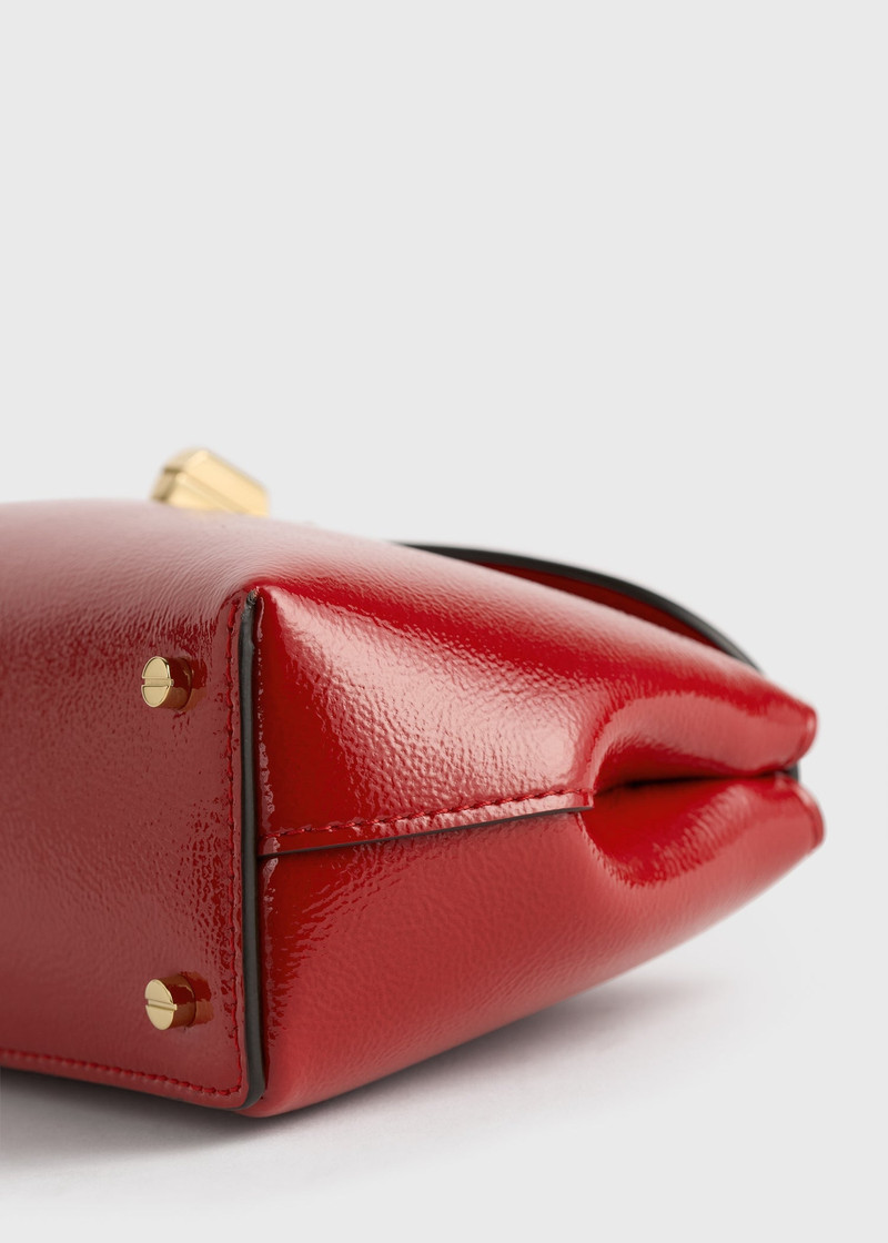 Mini T-lock naplack clutch red 5