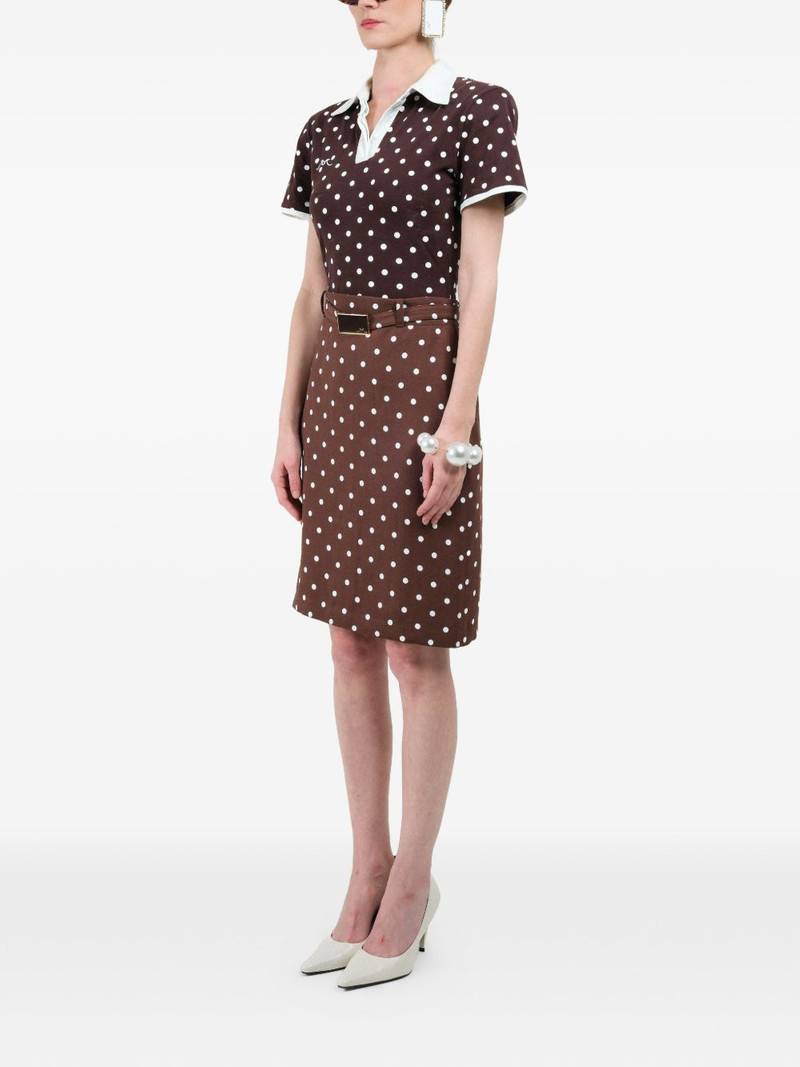 polka-dots belted midi skirt 4