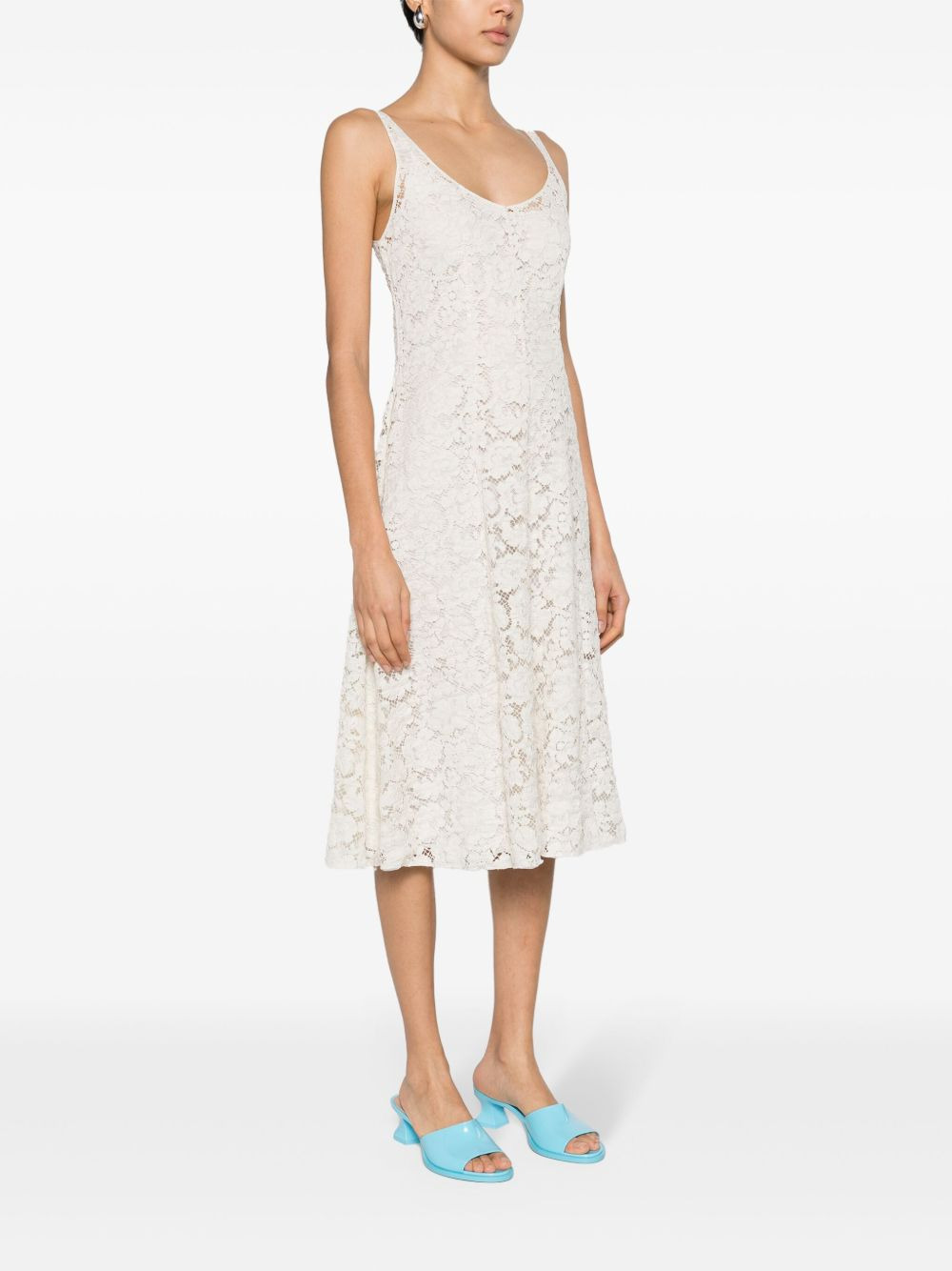 floral-lace A-line dress - 3