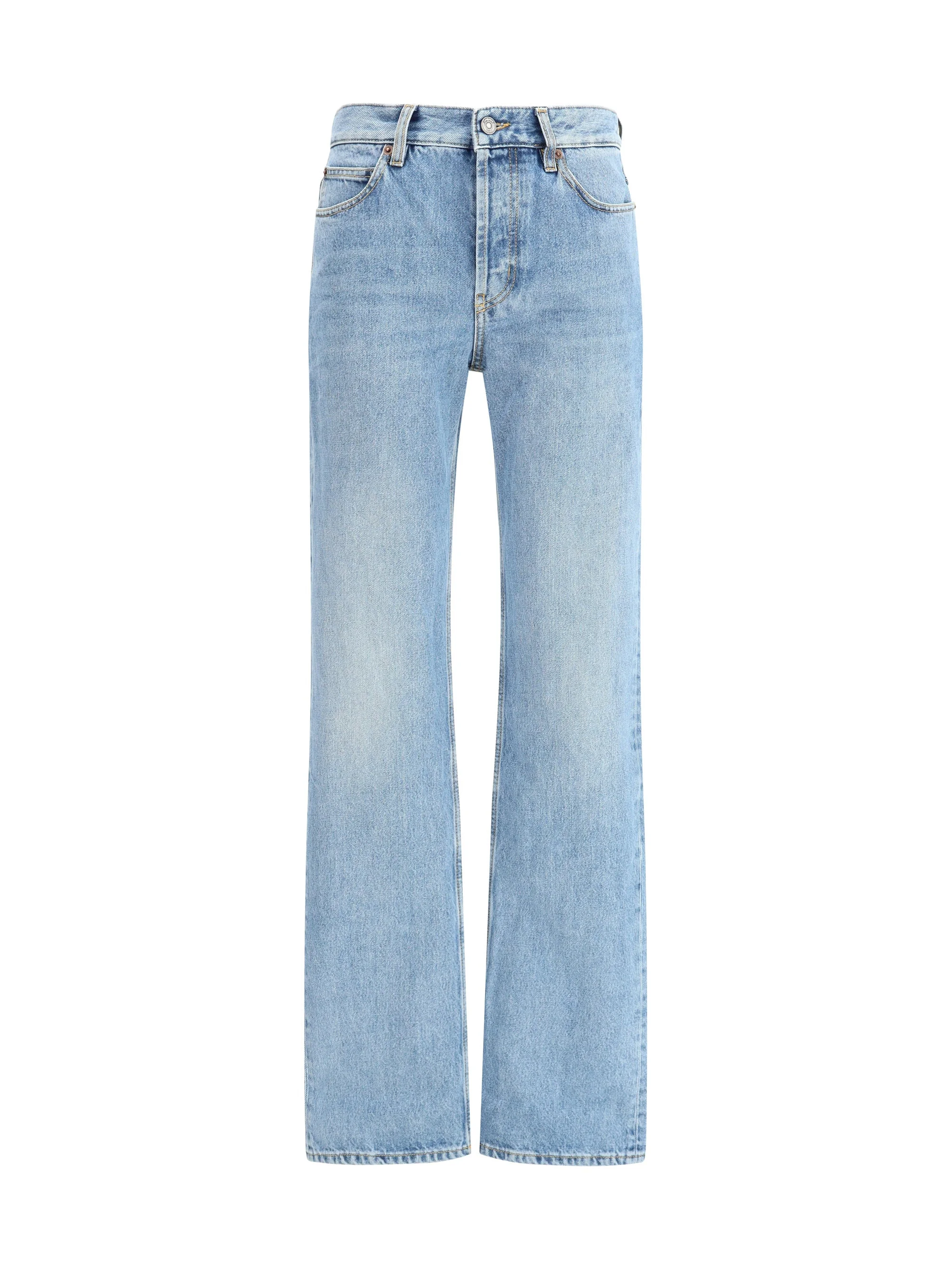 Saint Laurent Women Nico Low-Rise Jeans In Bahamas Denim - 1