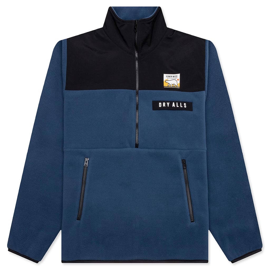 FLEECE HALF ZIP JACKET - NAVY - 1