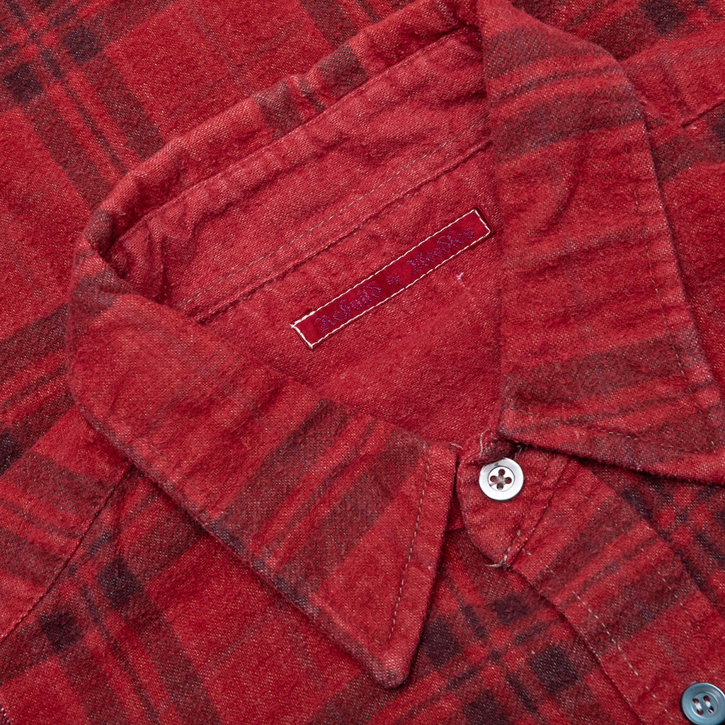 OVER DYE 7 CUTS WIDE SHIRT - RED - 3
