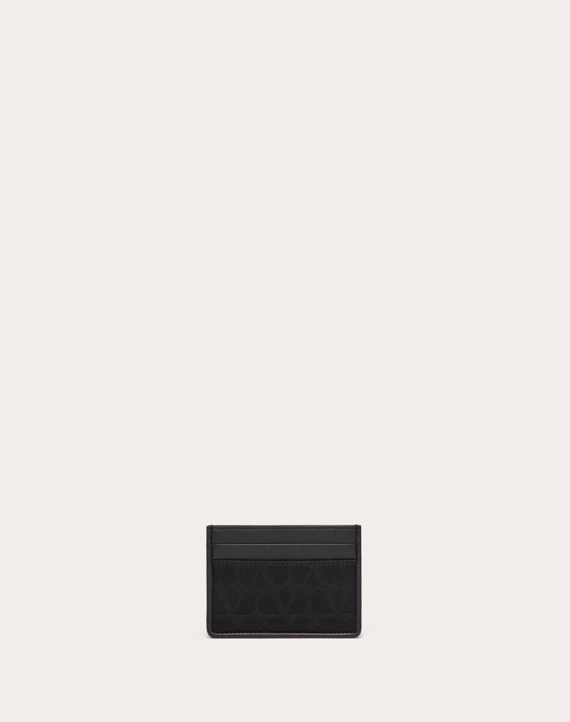 TOILE ICONOGRAPHE CARD HOLDER IN TECHNICAL FABRIC WITH LEATHER DETAILS 1