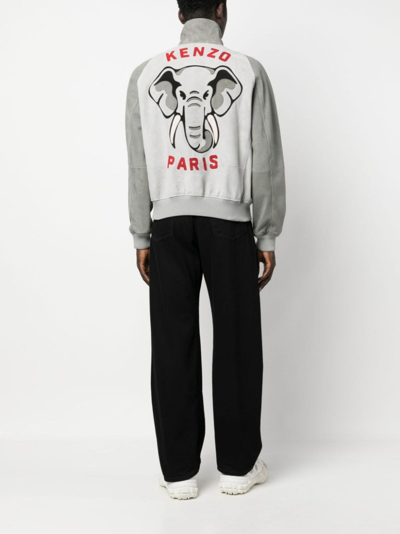 KENZO elephant-print varsity jacket outlook