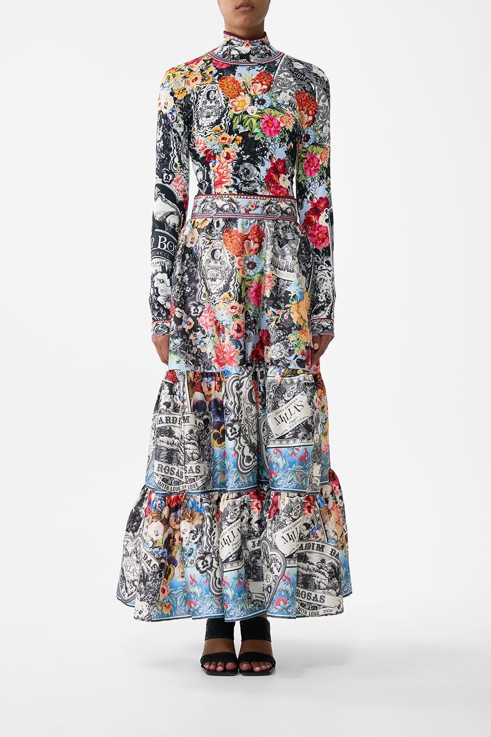 HIGH WAISTED TIERED SKIRT - 2