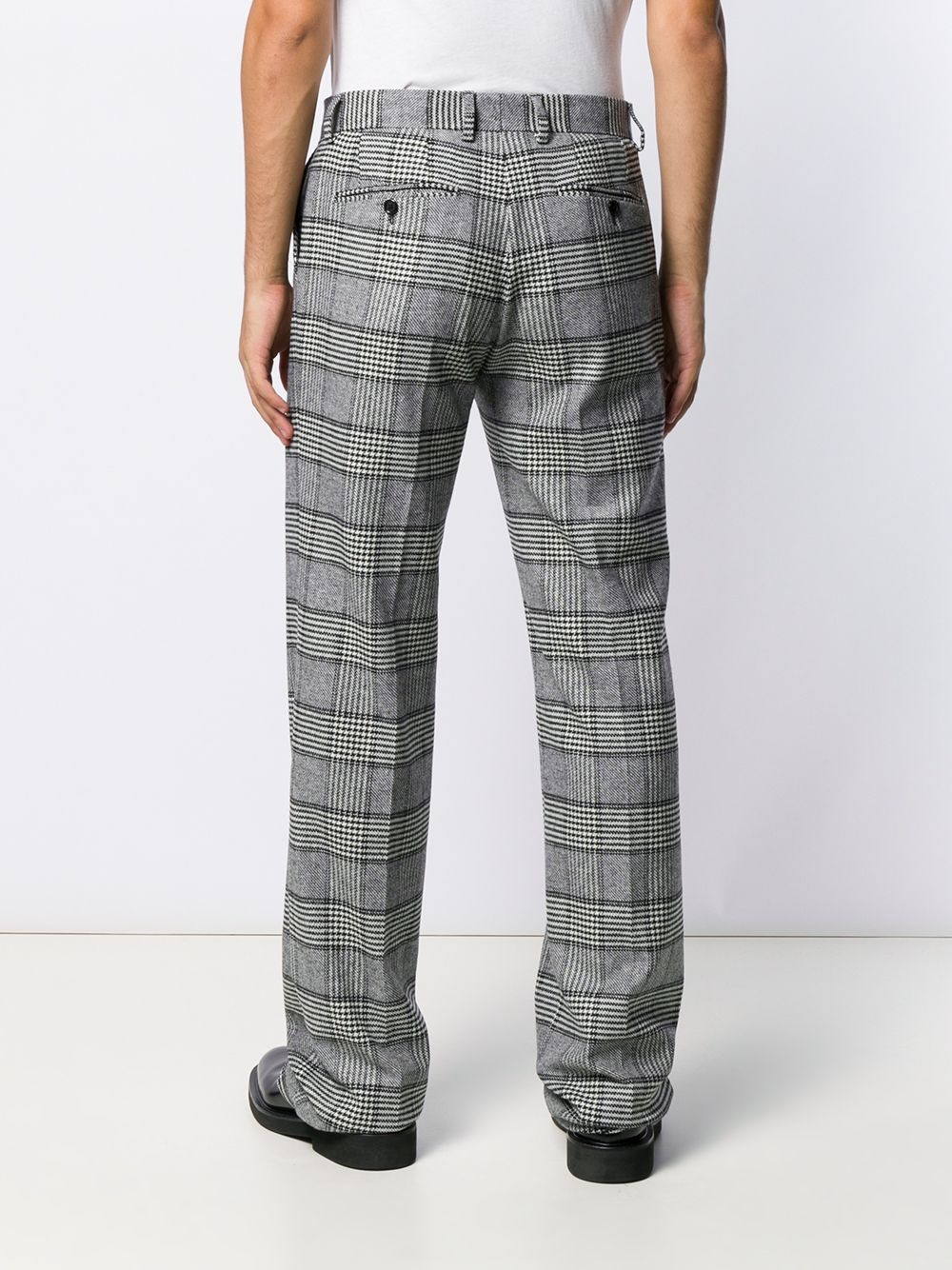 checked loose-fit trousers - 4