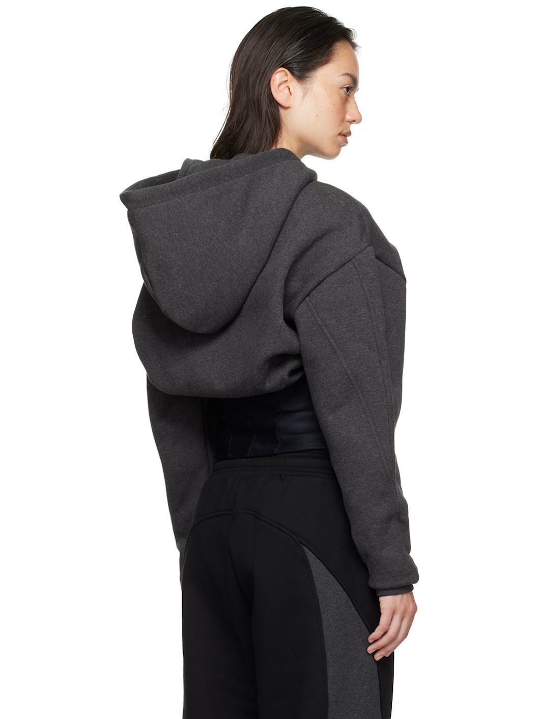 Gray Corseted Hoodie - 3