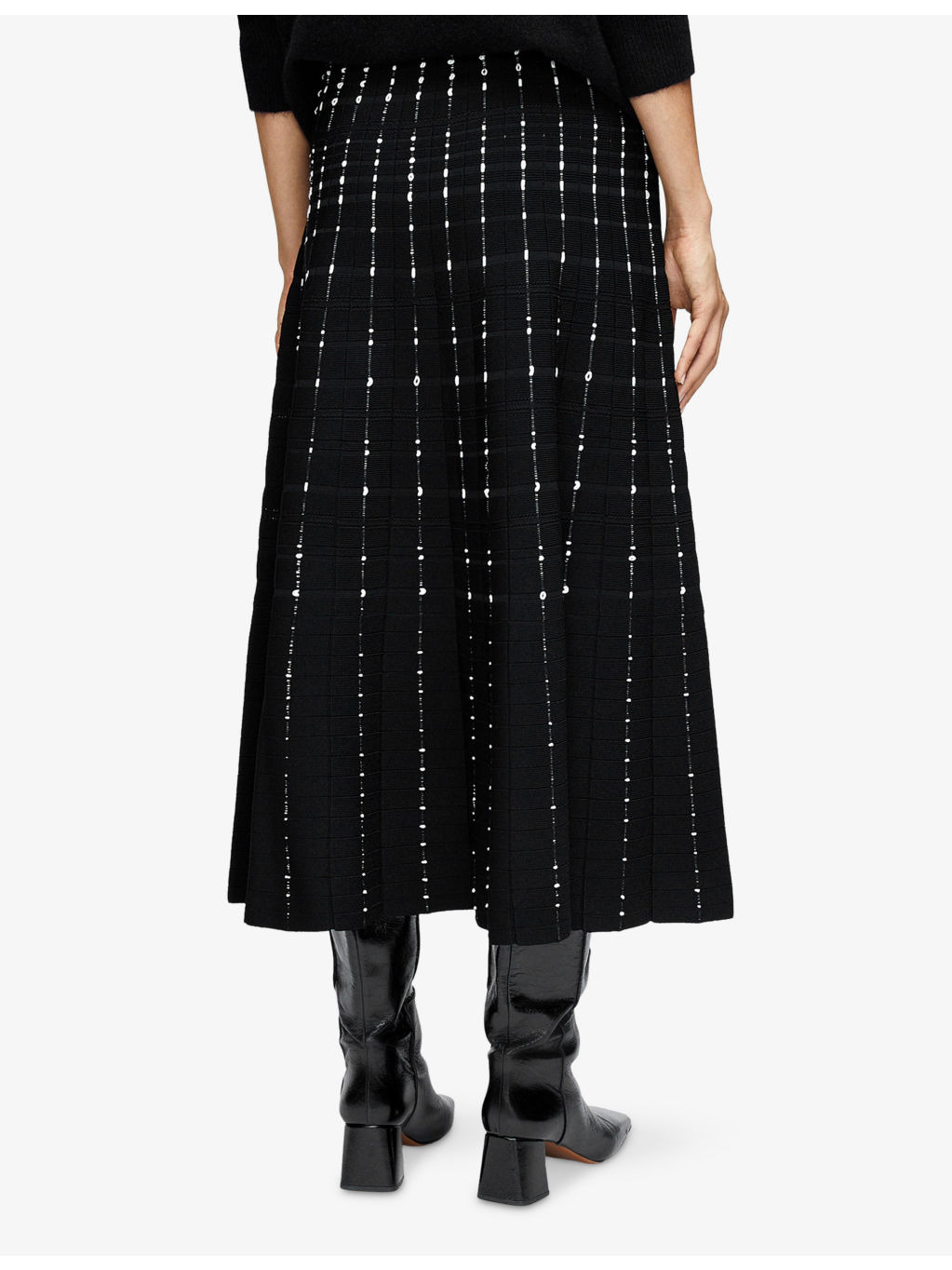 Fragmented Stripes Knitted Maxi Skirt - 3