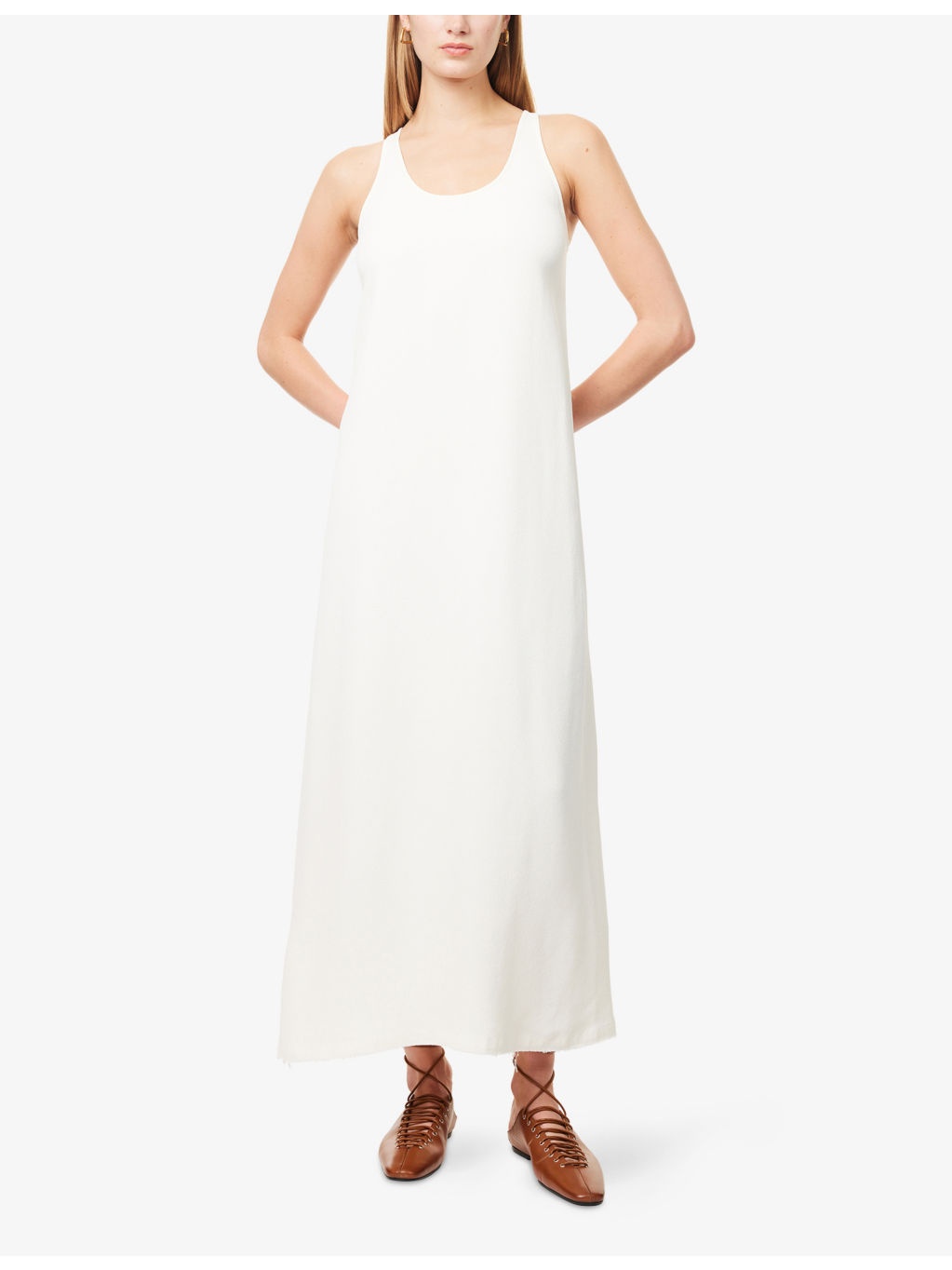Scoop-Neck Woven Maxi Dress - 3