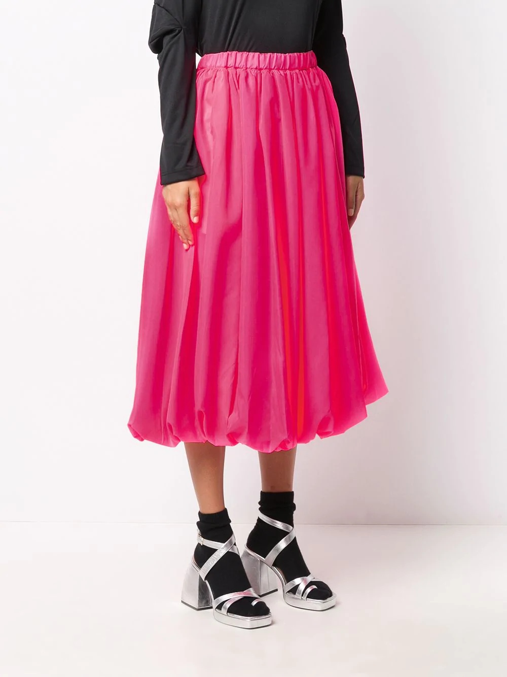 pleated mid-length skirt - 3