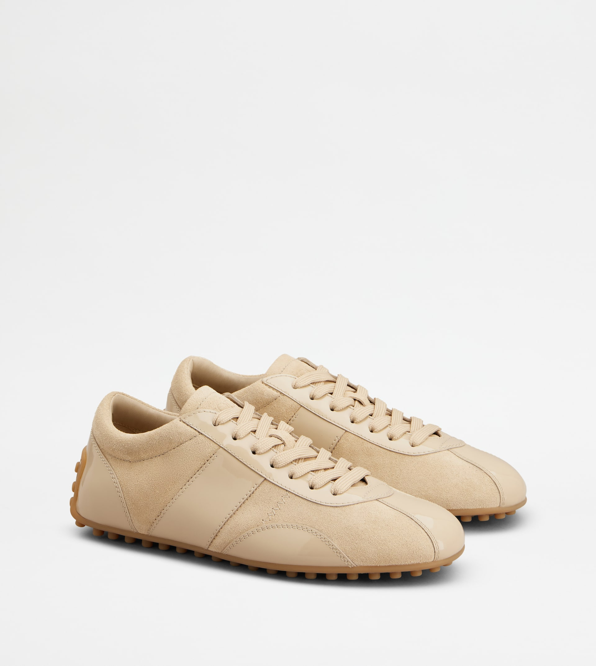 TOD'S T-MARATHON SNEAKERS IN PATENT LEATHER - BEIGE - 2