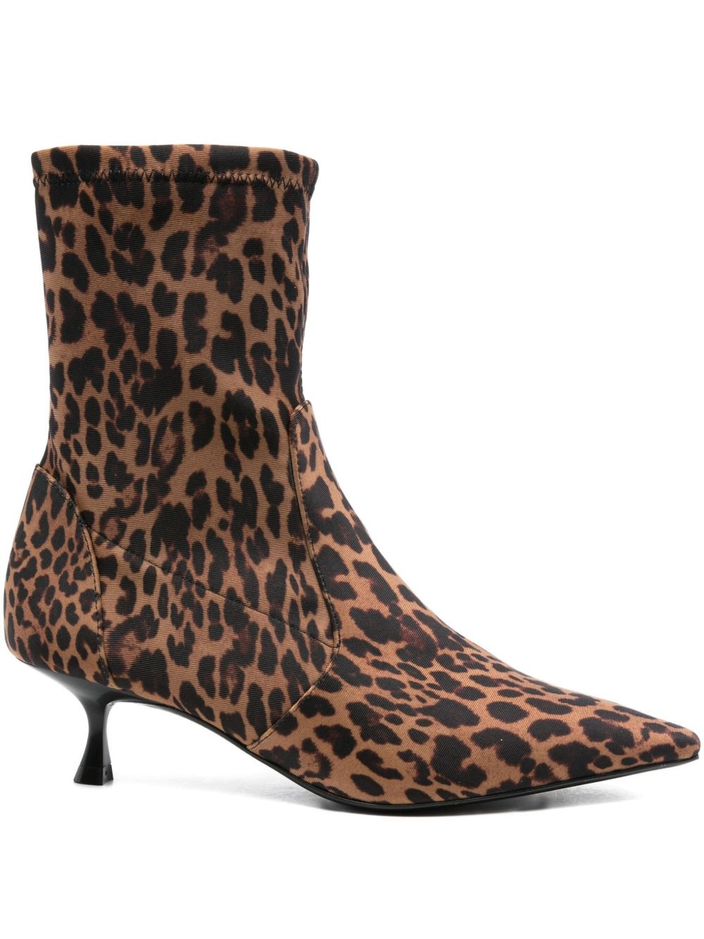 leopard-print pointed-toe boots - 1