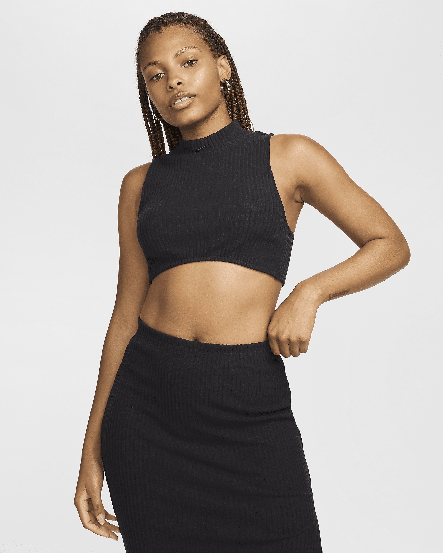 Nike Sportswear Chill Rib Women's Tight Mock-Neck Cropped Tank Top - 1