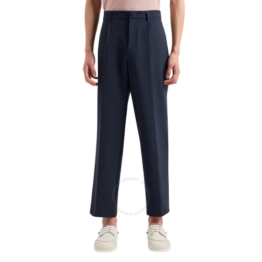 Emporio Armani Seersucker Pleated-Waist Chinos Pants - 2