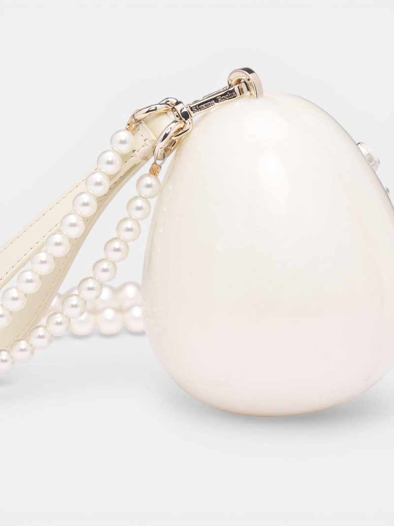 White Mini Egg Pearl Bag 2